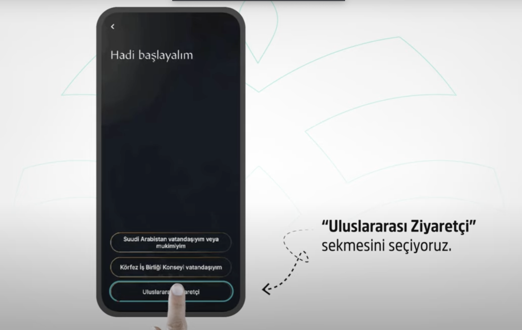 Uluslararasi ziyaretci sekmesi secme gorseli