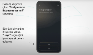 Yardim secenegini hayir olarak isaretleme kismi